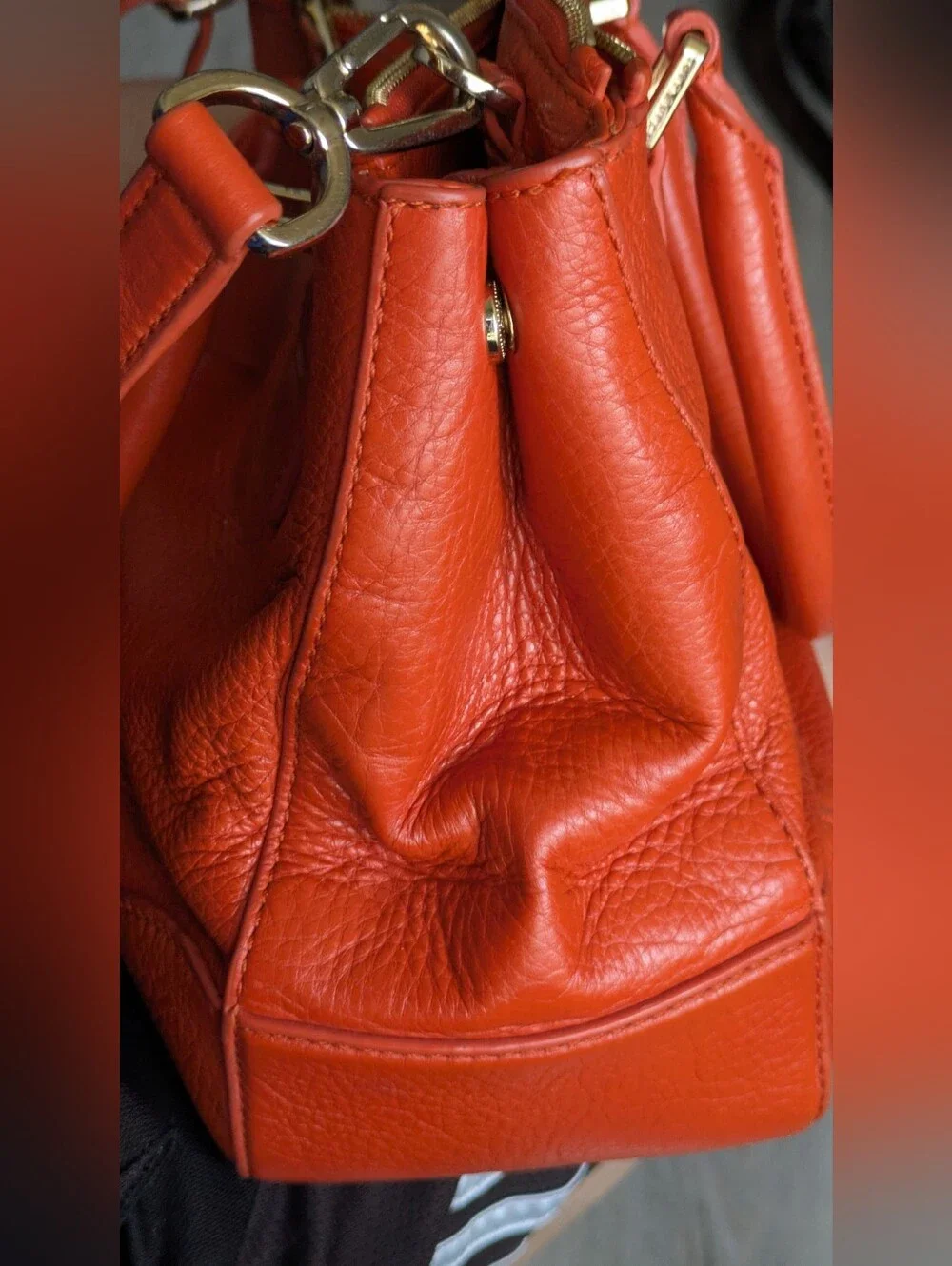 Tory Burch Orange Pebble Leather Crossbody/ Handbag.